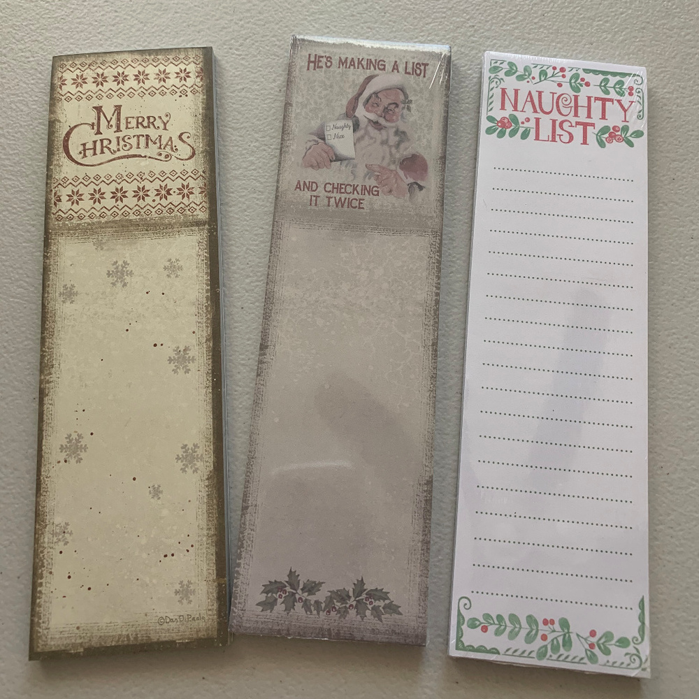 3 Primitives By Kathy Christmas List Notepads